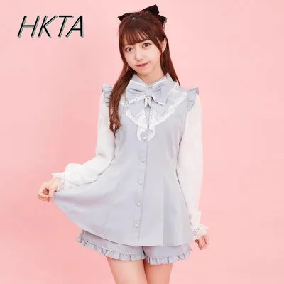 

Rojita Dress Two-Piece Sets Women Outfits Spring Summer Women's Lolita SC Dress Suit Japanese Mine Slim-Fit Lace Dress Shorts