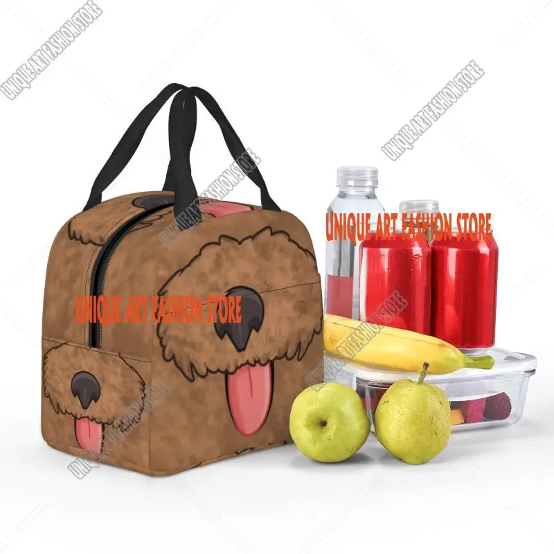 Custom Cute Poodle Puppy Lunch Bag Women Dog Animal Thermal Cooler Insulated Lunch Boxes for Children School