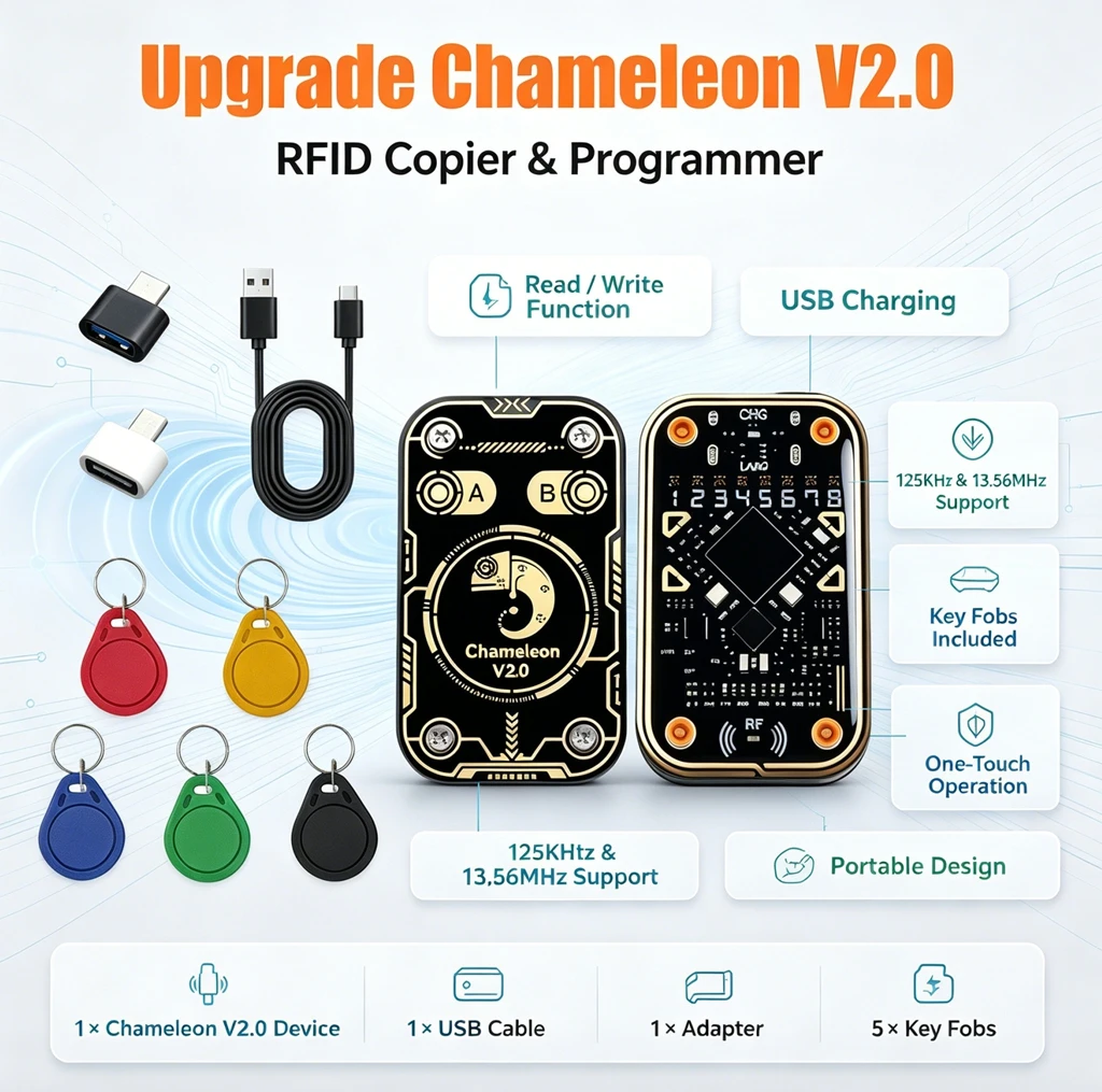 2026 New Chameleon Ultra Contactless Smart Card Emulator Compatible NFC Read Writer RFID Smart Chip ID IC Reader Tag Copyer