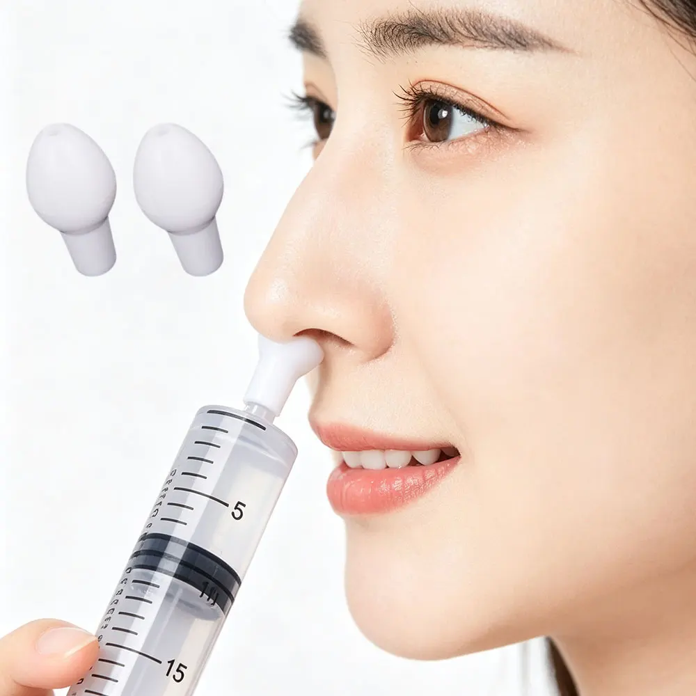 10-100Pcs Plastic Nasal Irrigation Nozzle Replacement Tips Soft Flexible Spray Head for Home Nose Cleaning Adult Nasal Rinse