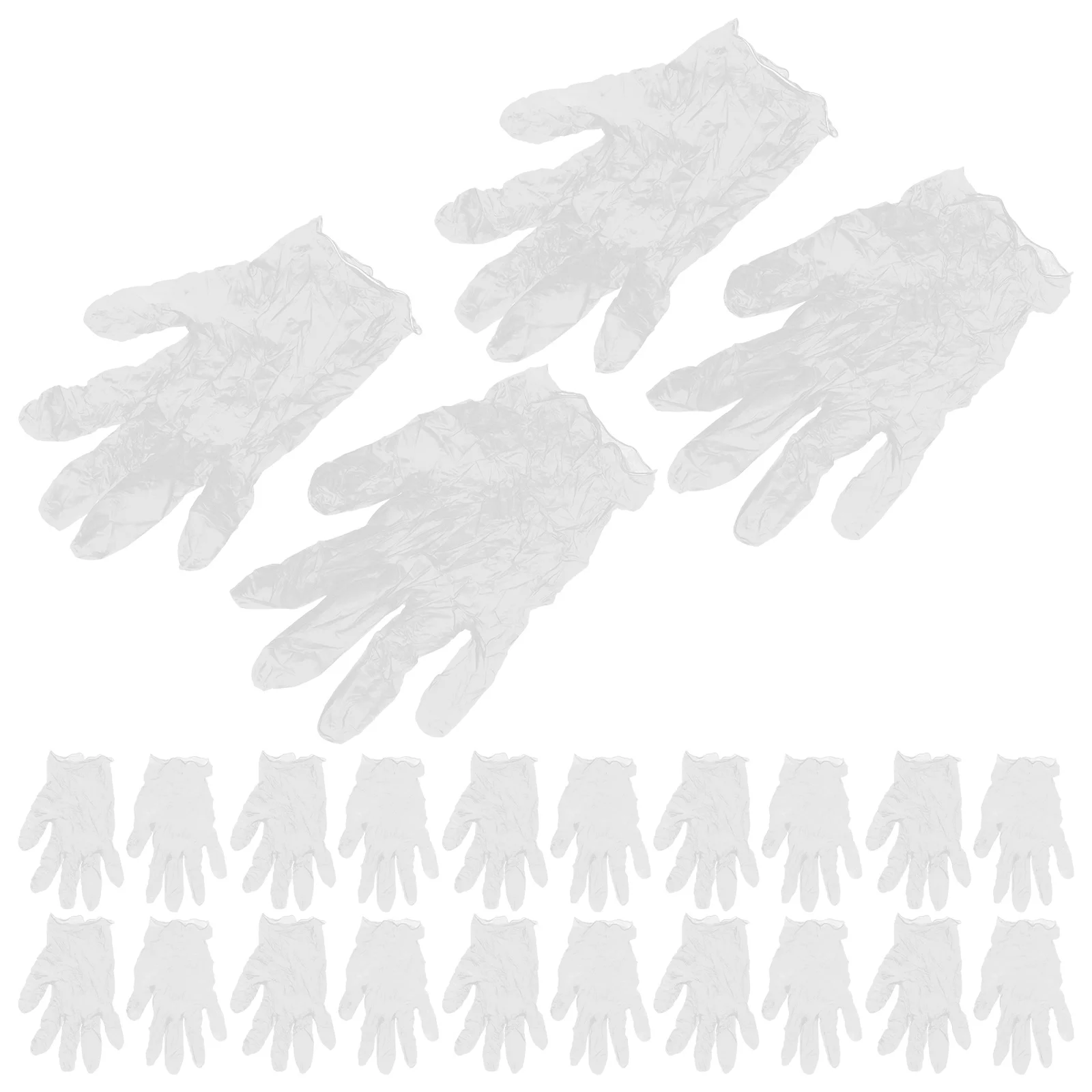 

100Pcs Transparent Gloves Disposable Clear PVC Oil Resistant Cooking Food Prep Gloves for Beauty Baking Cleaning Food Safety