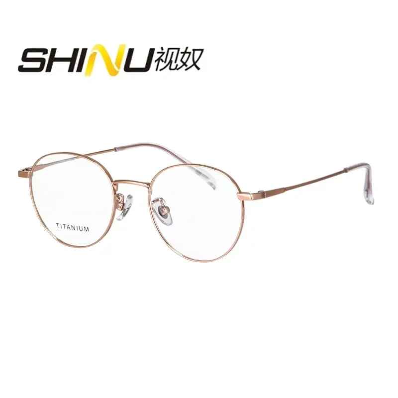 Titanium Glasses Women's Prescription Progressive Glasses Of Sight Far And Near Reading Glasses Women Round Eyewear Frame Custom