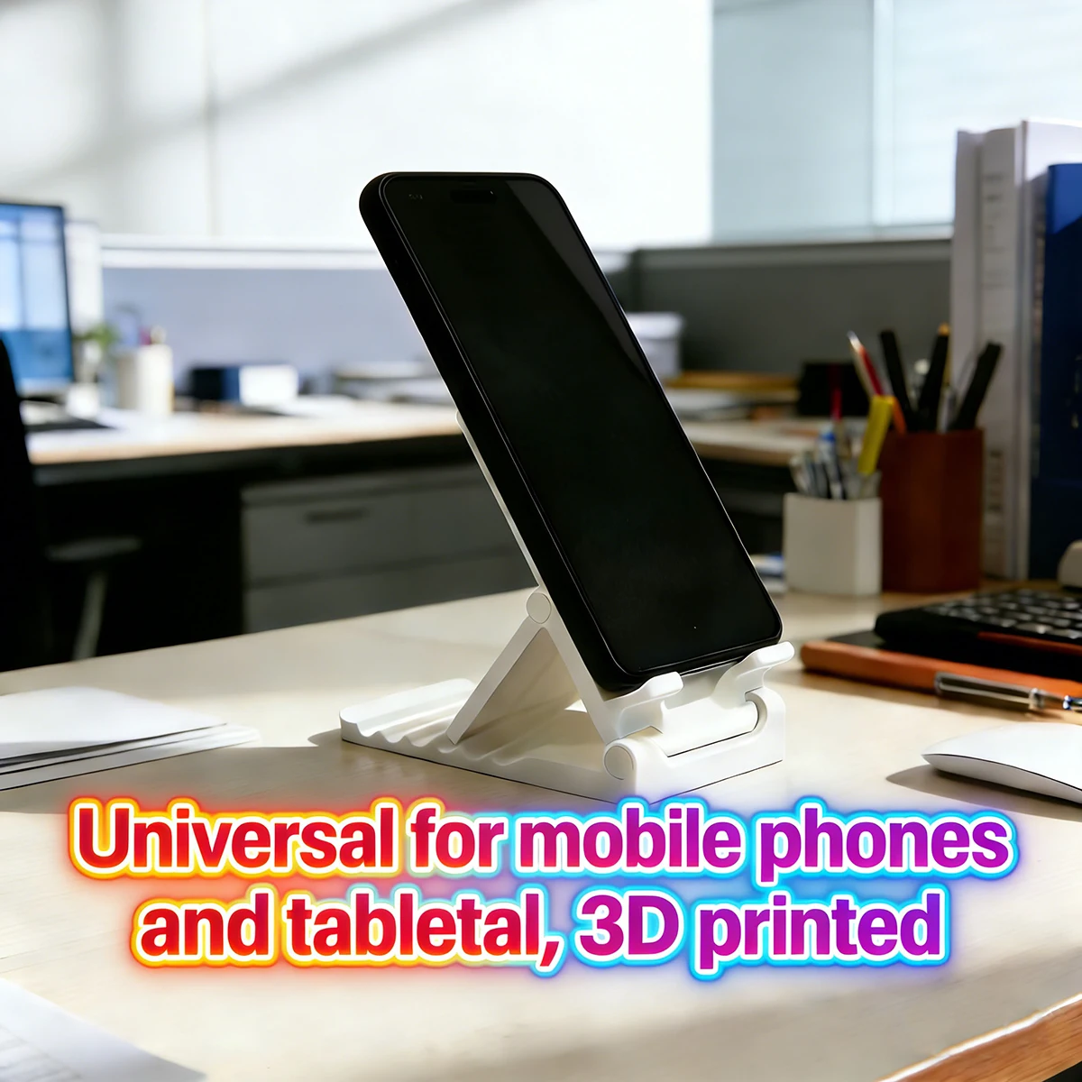 

Один комплект регулируемой настольной подставки из материала с 3D-печатью для мобильных телефонов и планшетов.