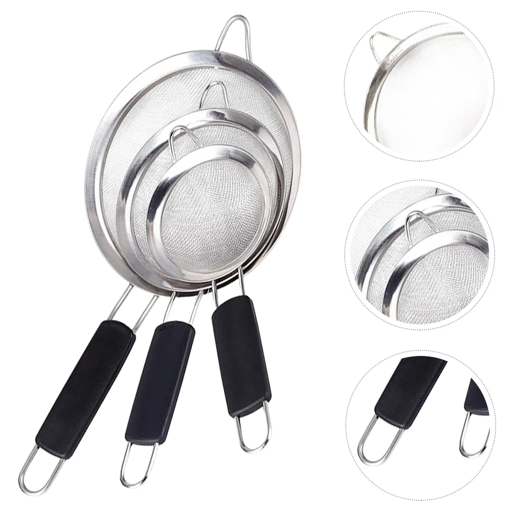 

Stainless Steel Flour Sifter Kitchen H Filter Sieve Portable Mesh Strainer H held Practical Home Gadget Easy Clean