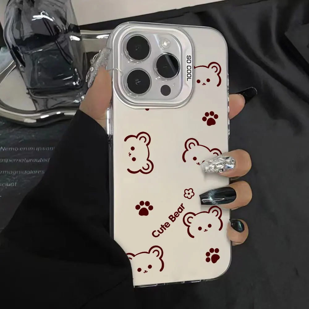 Silver IMD Case For Infinix Smart 8 Pro Smart 7 HD Plus X6515 Smart 5 6 Silicone Bumper Phone Funda Color Luxury Cute Bear Cover