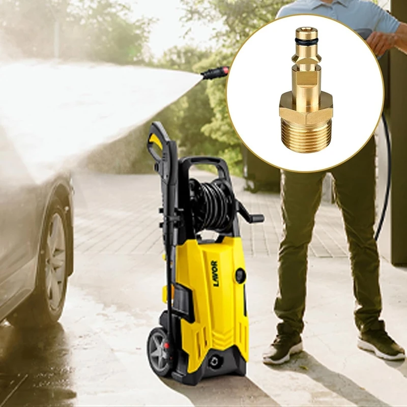High Pressure Washer Adapter Quick Connect Disconnect for Washer Hose Pump Brass M22 Washer Gun Hose Pipe Convert Tool(M22 14MM)