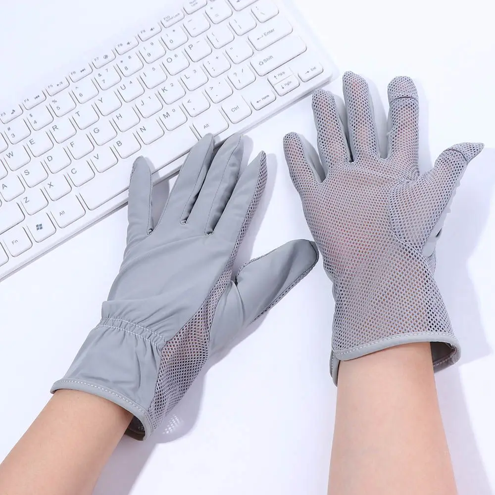 أزياء القيادة المضادة للأشعة فوق البنفسجية الصيف شبكة تنفس قفازات واقية من الشمس شاشة تعمل باللمس القيادة قفازات القفازات