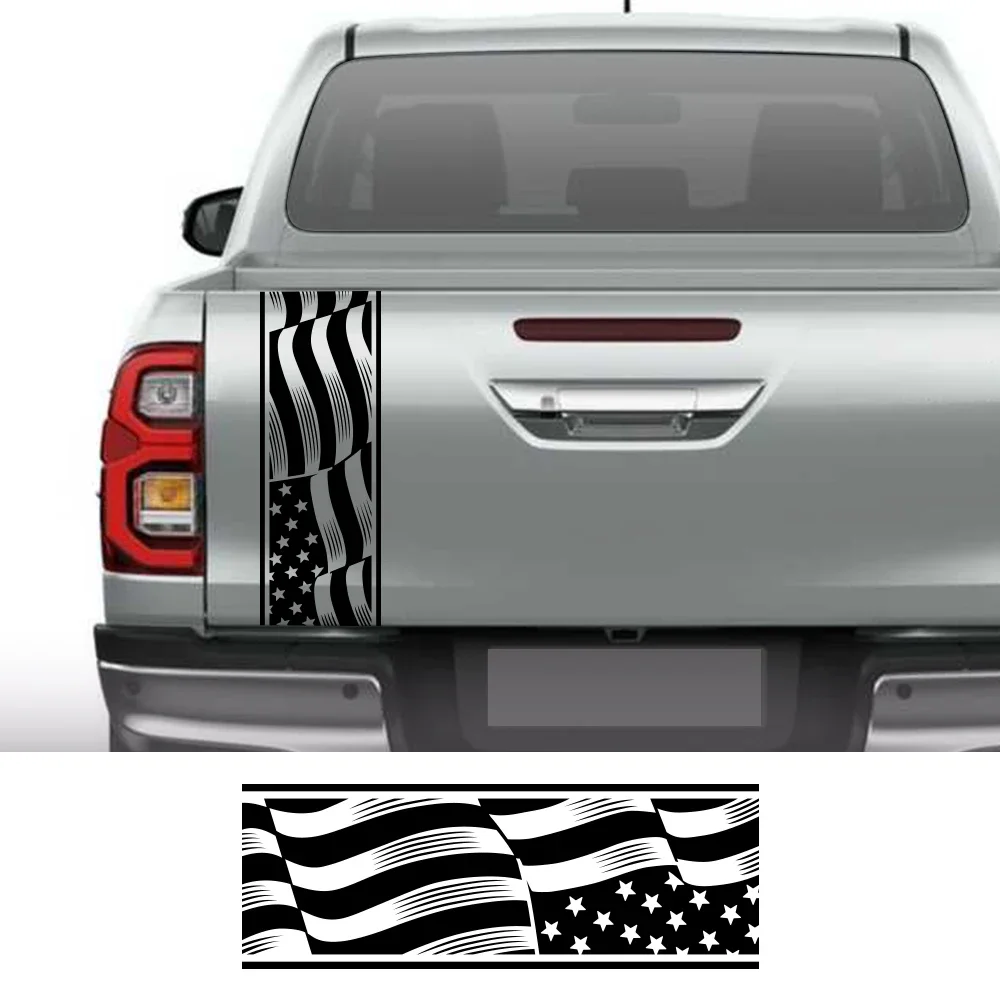 Car Stickers Waving American Flag Auto Tail Decoration DIY Decal For Ford F150 GMC Sierra Toyota Hilux Dodge Ram Pickup Truck
