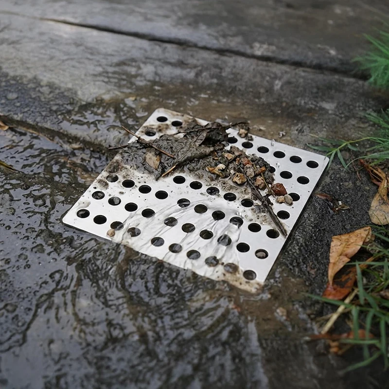 Stainless Steel Drain Covers 15x15cm Square Drain Cover Floor Drains Net Cover Swirl Drain Covers Outdoor Drain Protection Tool - view 4