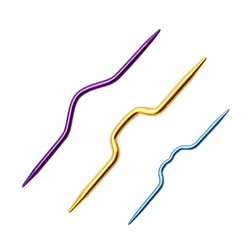 3 개/몫 알루미늄 곡선 크로 셰 뜨개질 후크 뜨개질 바늘 스카프 스웨터에 대 한 니트 스티치 직조 뜨개질 도구 바느질 액세서리
