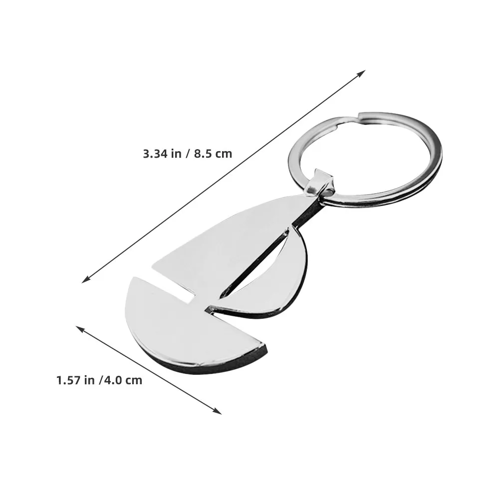 4Pcs Sailboat Keychain Zinc Alloy Polished Finish Nautical Key Ring for Sailors Boaters Creative Floating Keychain Sailing Key