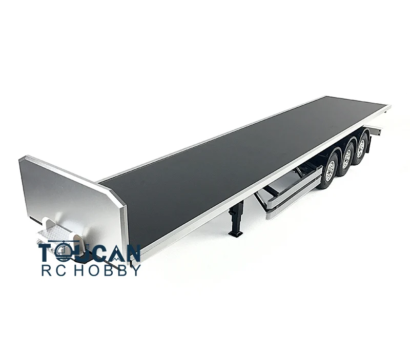 US Stock TOUCAN 1/14 RC Chassis Flatbed Semi Trailer for DIY TAMIYA Tractor Truck Model Car Upgrade Accessory Parts TH01019