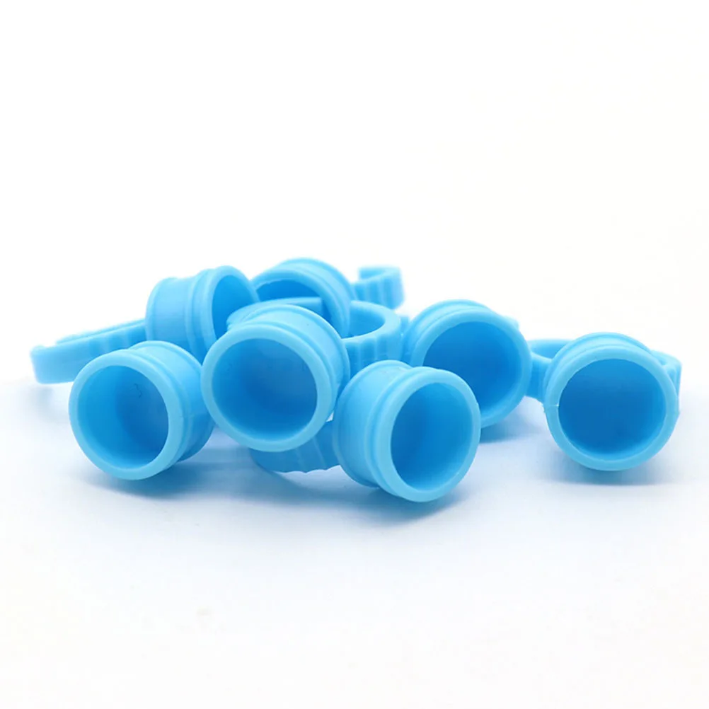 

200pcs Tattoo Pigment Ring Cups Lightweight Adjustable For Eyelash Glue Microblading Makeup Tools Beauty Salon Supplies Pigment