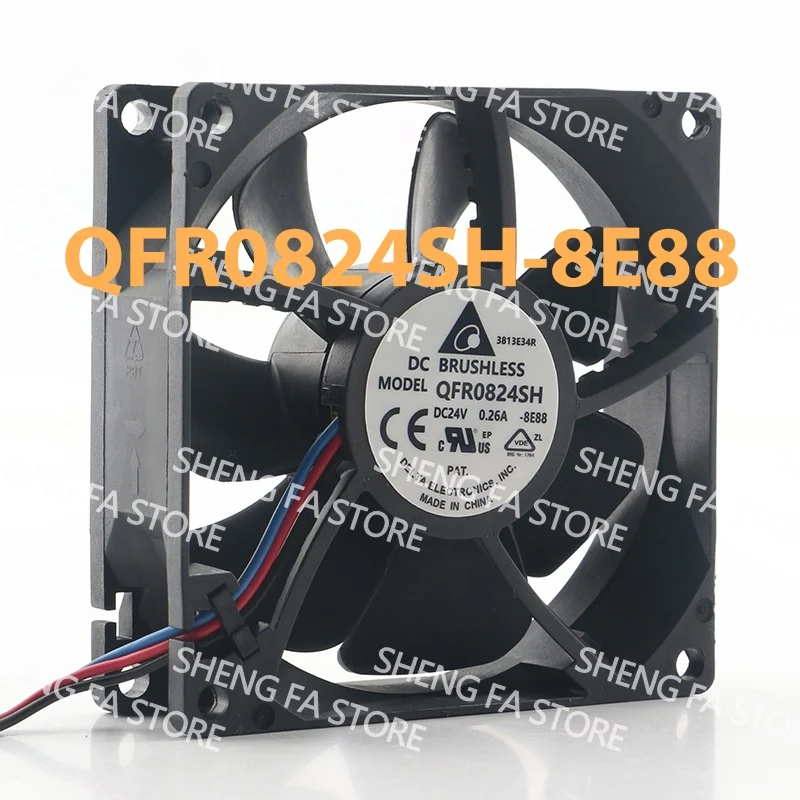inverter Computer case Automation arm Double ball cooling fan QFR0824SH Delta 5V 12V 48V DC 24V 0.26A AC EC 8025 80X80X25MM 8CM