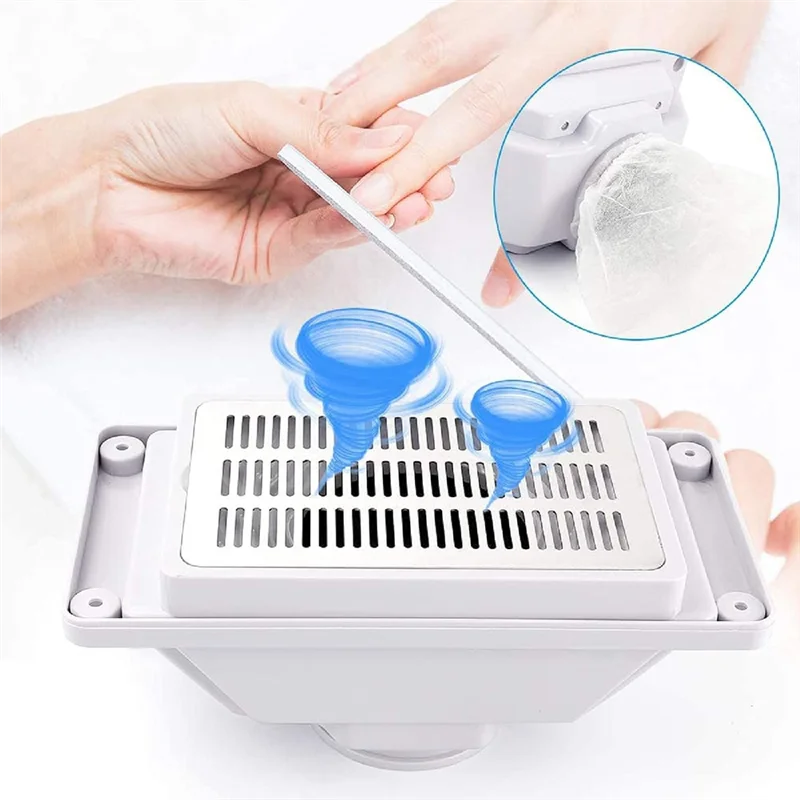 الترويج! المدمج في الجدول مكتب مسمار مجمع الغبار مروحة قوية عالية السرعة مسمار شفط مكنسة كهربائية آلة أظافر الأبيض