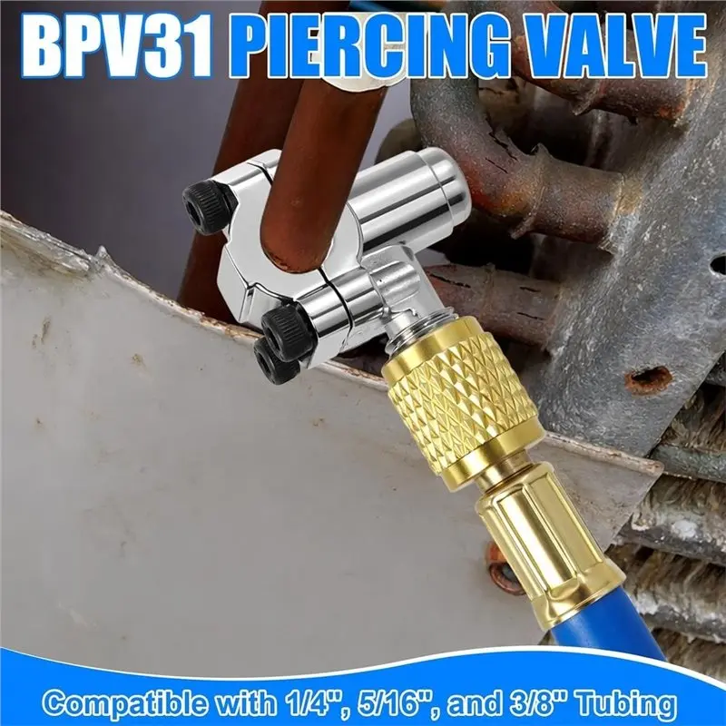 AC93-Refrigerator AC Recharge Kit With BPV31 Piercing Valve, Freon Refilling System For Home Cooling Units