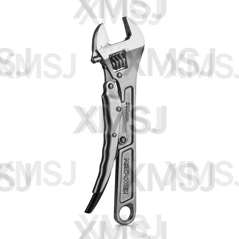 XMSJ Heavy Duty Adjustable Locking Spanner 10 inch Wide Jaw Wrench for Industrial & Home Plumbing Work Anti-rust Durable