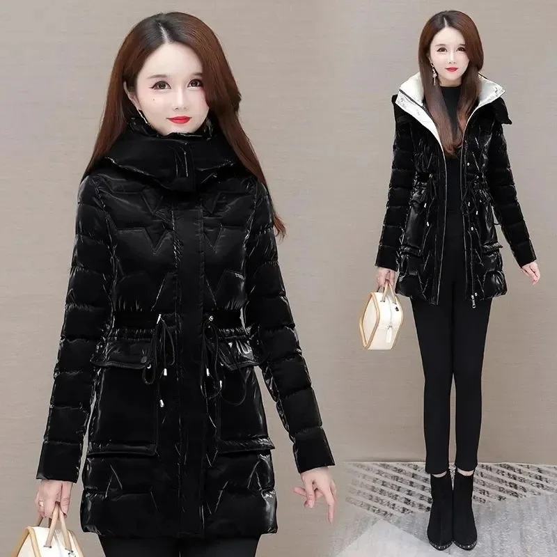 2024 New Winter Hooded Jacket Women Korean Parkas Loose Down Cotton Coats Overcoat Female Casual Thick Warm Windproof Outerwear