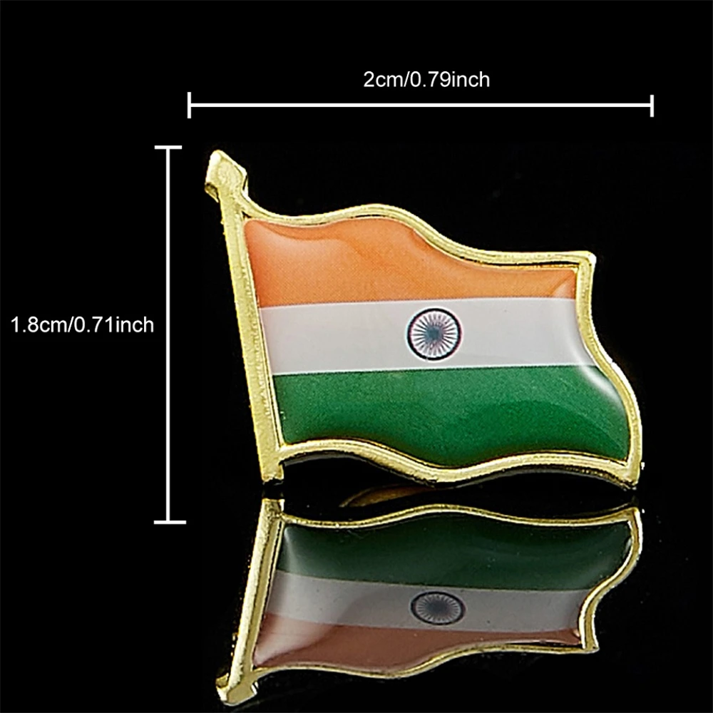 Indian National Flag Pin Brooches Casual Clothing Accessories for Unisex Jewelry Gift