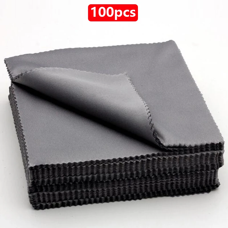 1/20/100/300 stks/partij Zwart Microfiber Zonnebril Brillenpoetsdoekje 13*13 cm Bril Brillen Schone lens Doek Accessoires - afbeelding 1