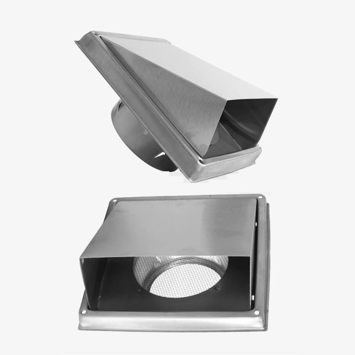 304 Stainless Steel Square Wall Vent Cap, Outdoor Exhaust Hood Vent Cover 4/5/6 Inch for Dryer Exhaust Fan