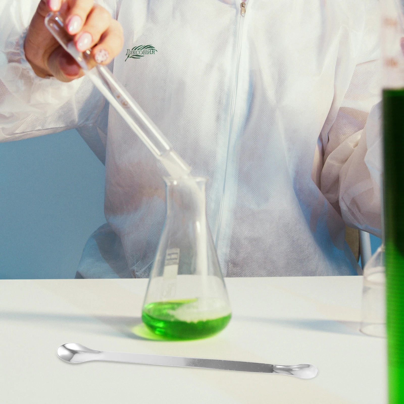 2 pcs Weighing Sampling Spoon Stainless Steel Medicine Spoon Thickened Double-Head Drug Reagents Sample Weighing Spoon Tools 