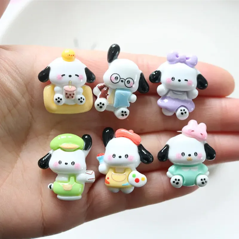 10Pcs Glosssy Cartoon Dog Resin Flat Back Patch DIY Phone Case Hair Jewelry Decor Accessory Earring Key Chain Crafts Supplies