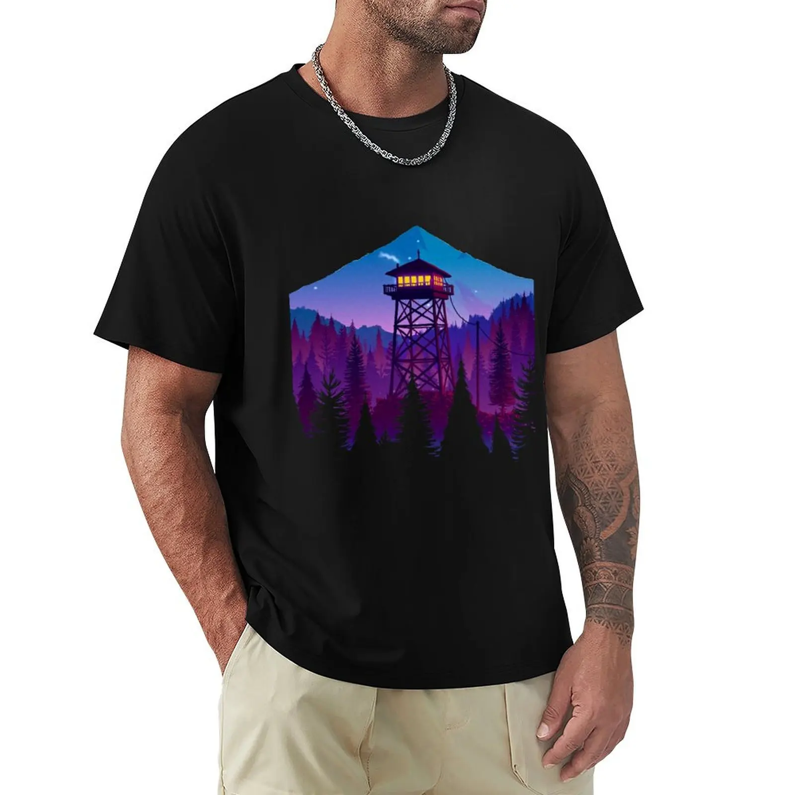 Firewatch tower T-Shirt Classic Graphic Short Sleeve Top