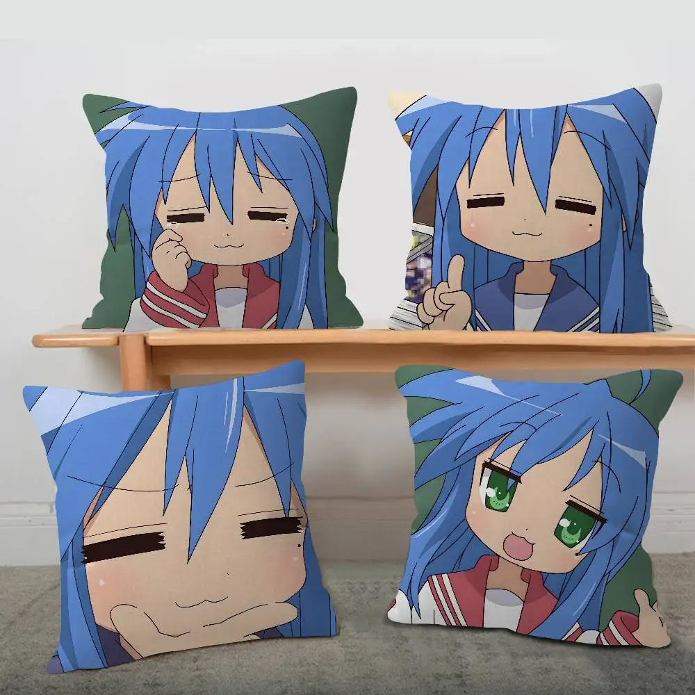 Slice Of Life Anime L-Lucky S-Star 45*45cm Cushion Cover Pillow Cover Decor Pillowcase Home Pillowcase for Couch Pillow