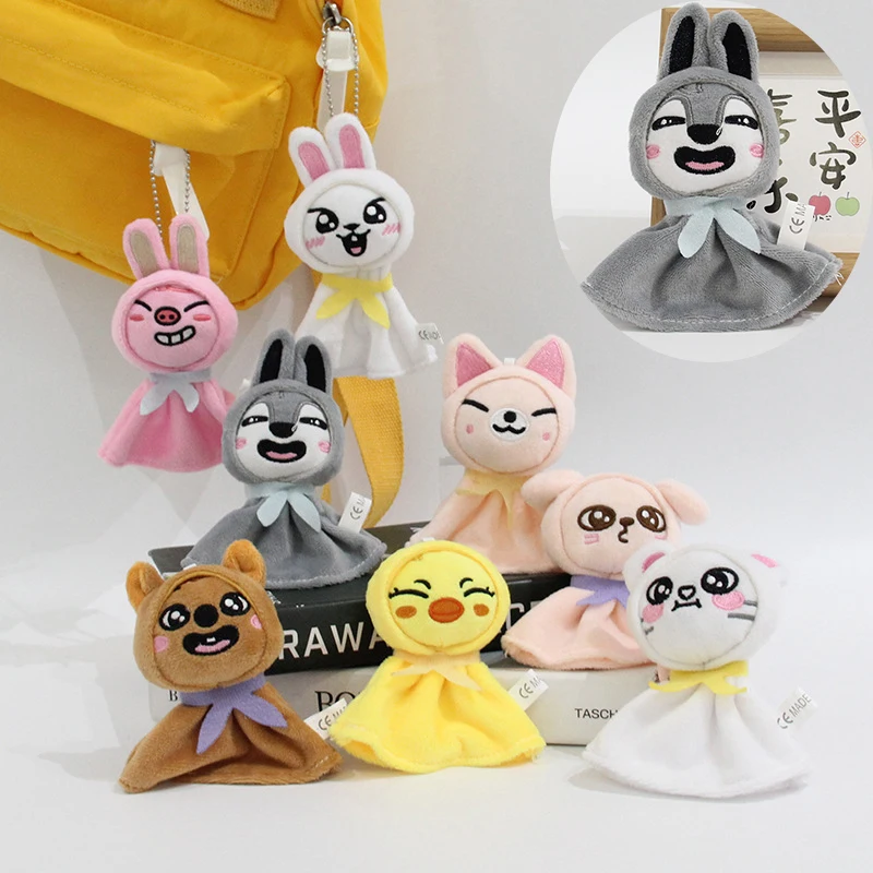 Nowa pluszowa zabawka Pop Skzoo Kawaii Kpop, pluszak Skzoo Stray Wolf, kreskówkowa maskotka, piórnik, zabawka, prezent dla dzieci, 10 cm
