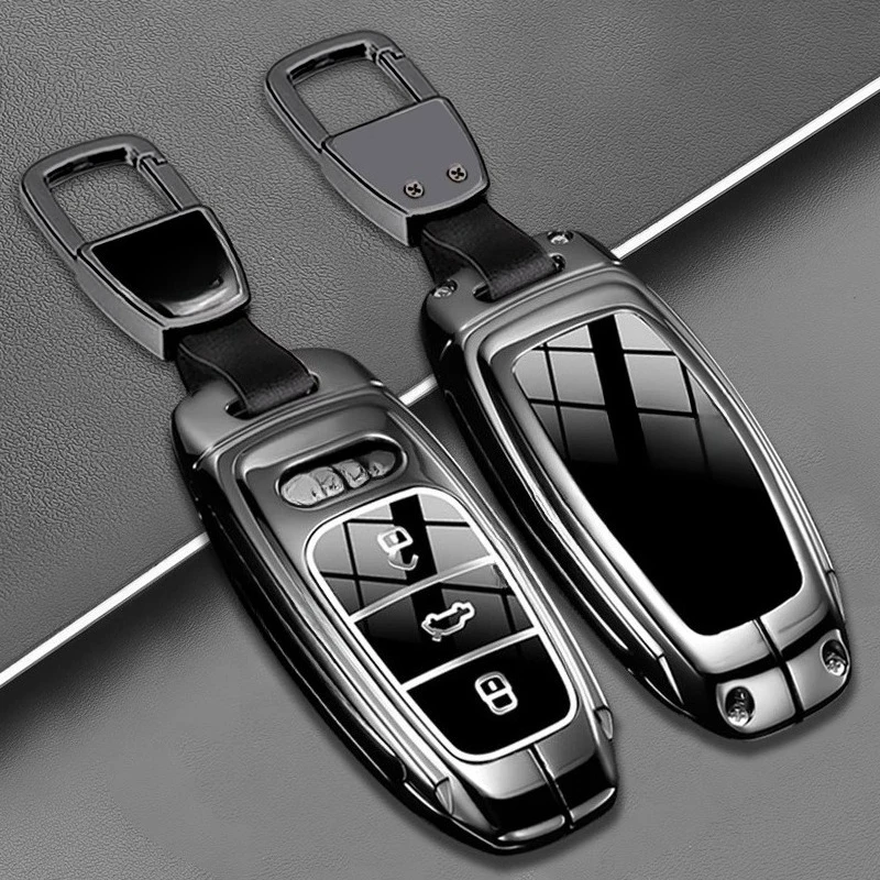 

Car Remote Key Case Cover Holder Fob Keychain For Audi Q8 C8 A6 A7 A8 2018 2019 2020 Styling Protection Shell Bag Accessories