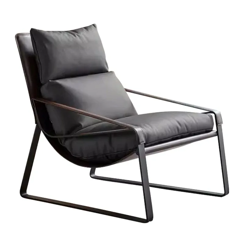 

Outdoor light luxury durable metal single sofa chair recliner PE rattan waterproof sunscreen courtyard balcony creativity