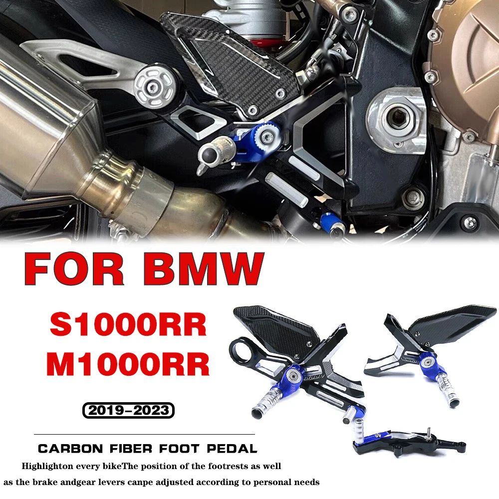 For BMW S1000RR M1000RR 2019-2023 Motorcycle accessories Footrest Carbon Fiber Adjustable Rear Sets Foot Pegs