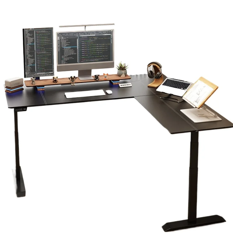 

Трехмоторный угловой электрический подъемный стол, стоячий компьютерный стол, рабочий стол de sk, угловой des k, президент, вкладка le