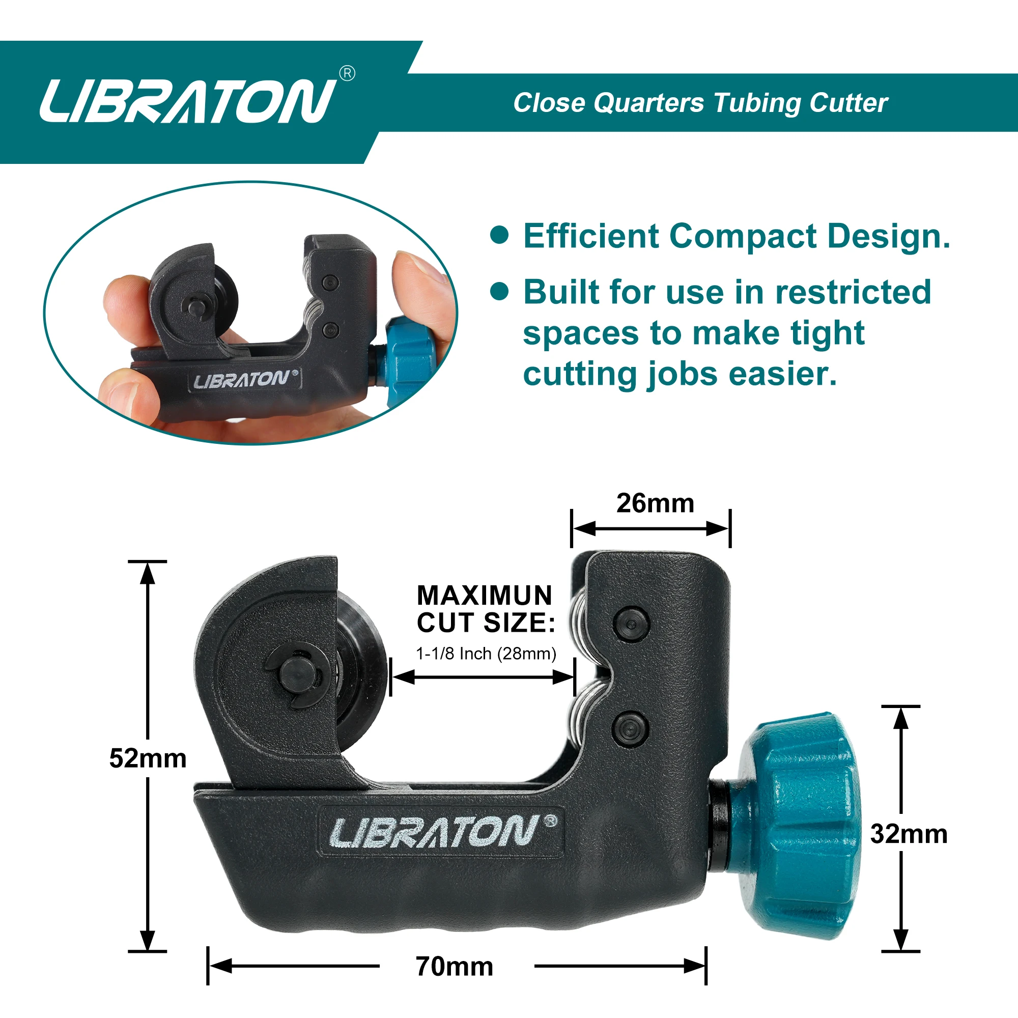 Libraton buizensnijder 4 mm tot 28 mm kopersnijder Mini buissnijder Multifunctionele buissnijder voor aluminium dunne roestvrijstalen buizen