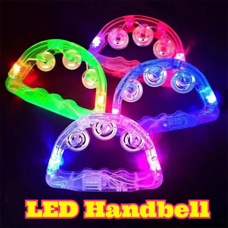 

LED Colorful Flash Hand Bell Glowing Shake Rattle Concert Cheering Props Bar Night Party Stage Atmosphere Luminous Interactive