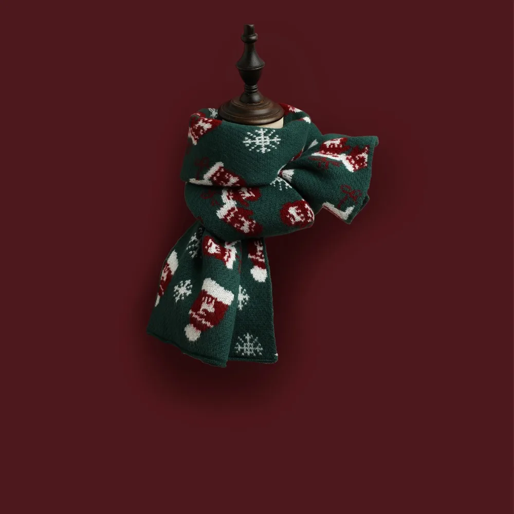 

Chic Elk Christmas Neckerchief Thicken Deer Knitted Scarf Tree Long Wraps Scarves Women Autumn Winter
