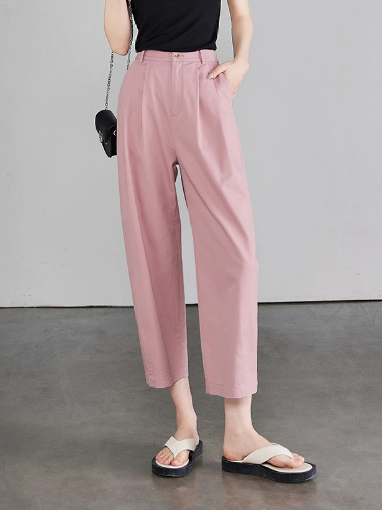 

Narrow Version High Waist Wide Leg Pants Drooping Slimming All-Matching Casual Pants Fashion High Quality Cropped Straight Pants