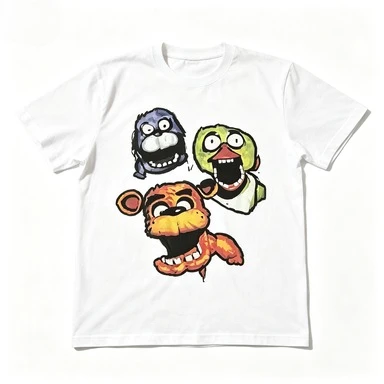 2026 Vintage Horror Cartoon Animal Print T Shirt Unisex Cotton Oversized Tee Creepy Creature Front Graphic Casual Short Sleeve