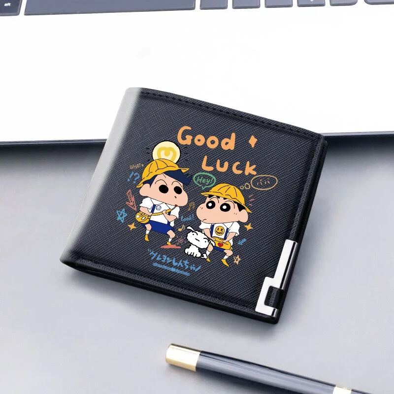 New Crayon Shin Chan Student Wallet Men's and Women's Fashionable and Cute Card Bag Integrated Niche Design Short Leather Wallet