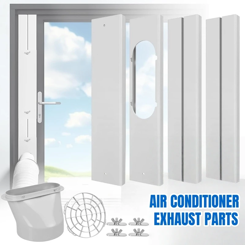 Universal Portable Air Conditioner Window Vent Kit Adjustable Exhaust Hose Adapter Plate for Sliding Windows AC Accessories Home