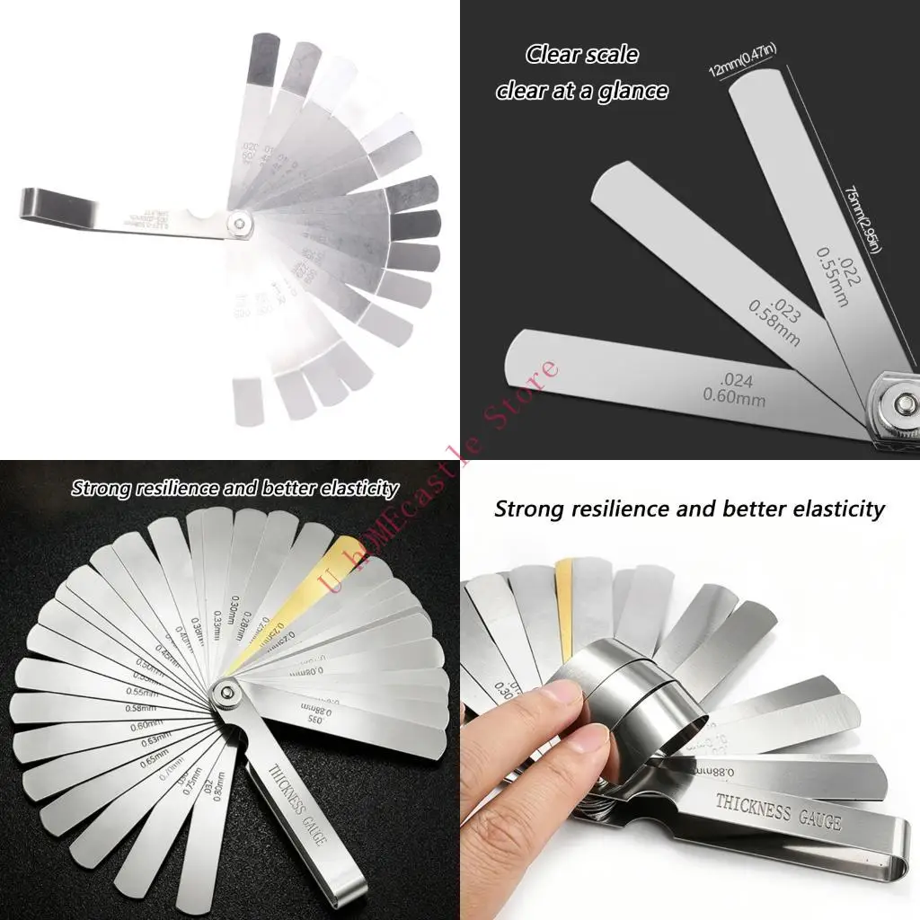 63HF Multipurpose 32 Blade Stainless Steel Feeler Gauge Set Suitable For Mechanic And Engineers Professional Gauge