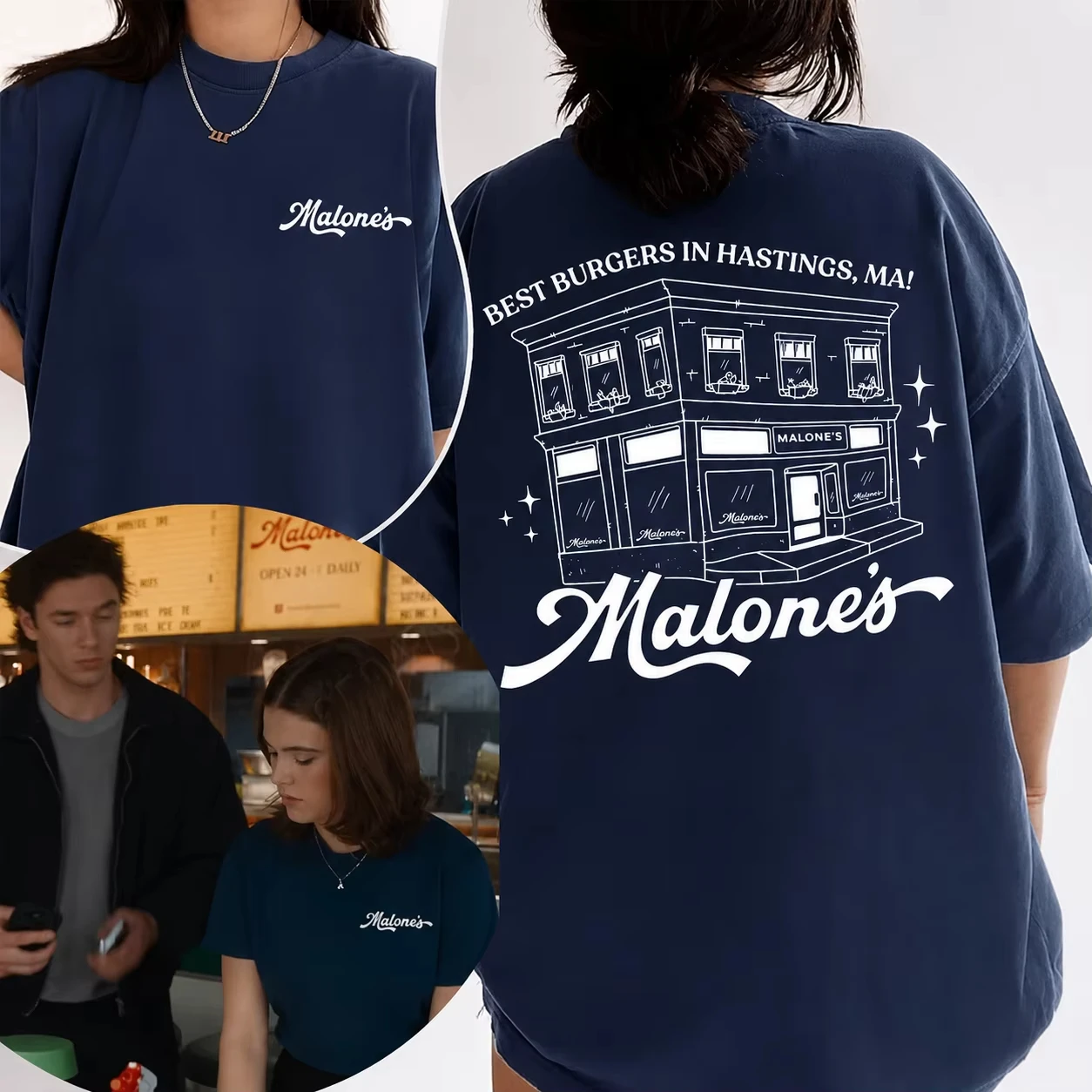 Off Campus Hannah Wells T-Shirt Malone's Tee Briar University Hockey Romance T-Shirt Summer Men's Clothing Women Cotton T Shirt