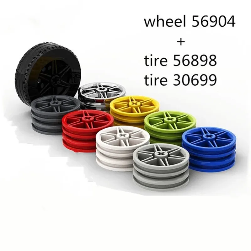 56904 Wheel 30mm D.x14mm for Tire 43.2x14 Tire 56898 30699 Brick Collections Modular GBC Toy For Technical MOC Buildings Blocks