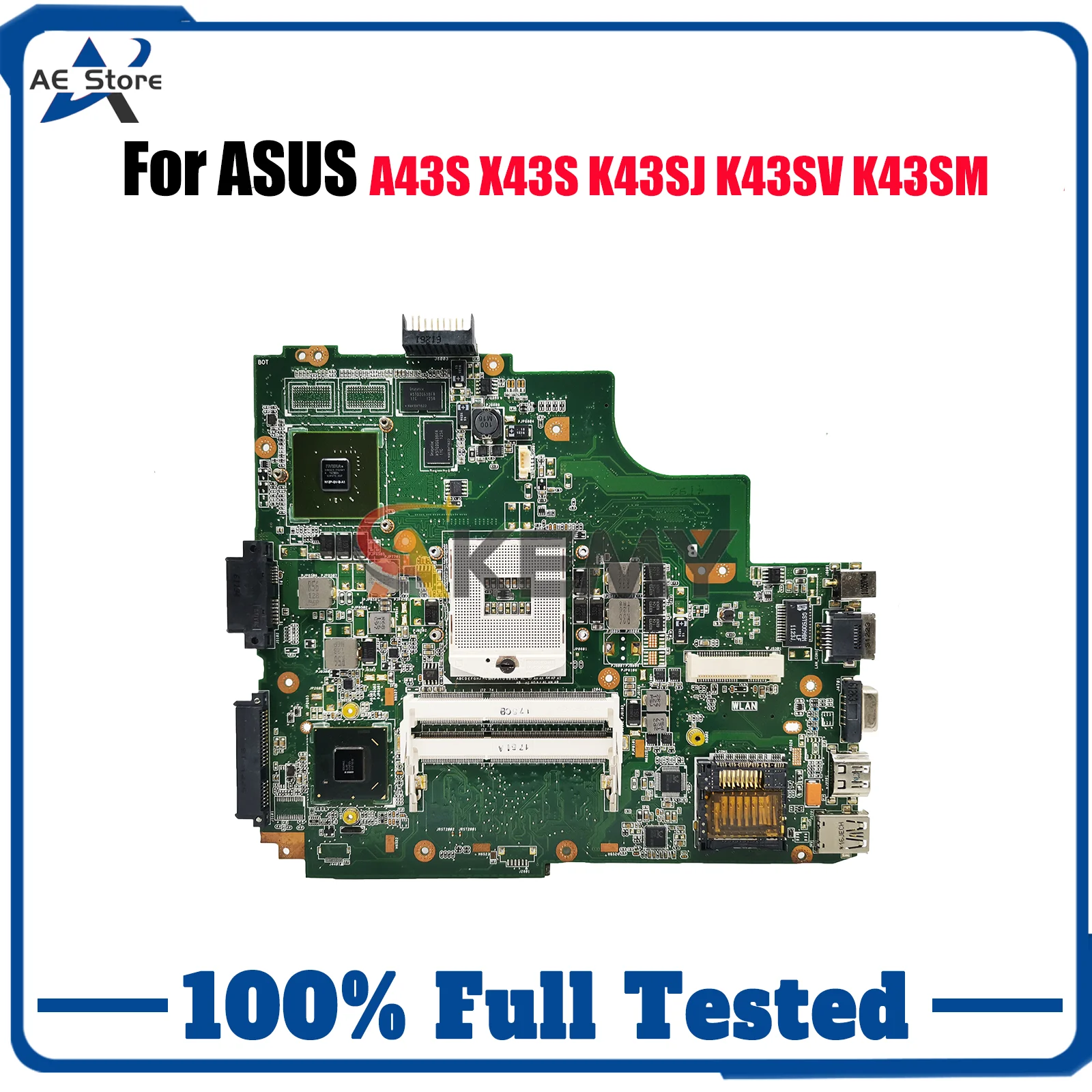 

K43SV Laptop Motherboard For ASUS X43S K43SV K43SD A43S K43S K43SM K43SJ Notebook Mainboard in stock 100% tests OK fast shipping