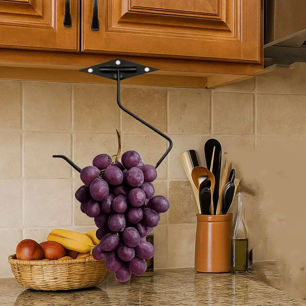 

2Pcs Metal Foldable Banana Holder Strong Load-bearing Space Saving Utensil Storage Hook Easy to Install Keep Bananas Fresh