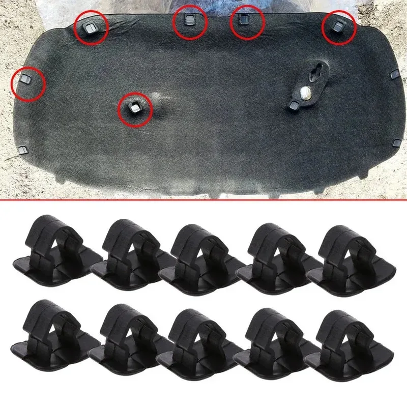 10/20/40/60pcs Car Hood Soundproof Cotton Clip Black Cotton Clip Car Exterior For VW Polo Tiguan Passat Leon 2 Skoda Octavia 2
