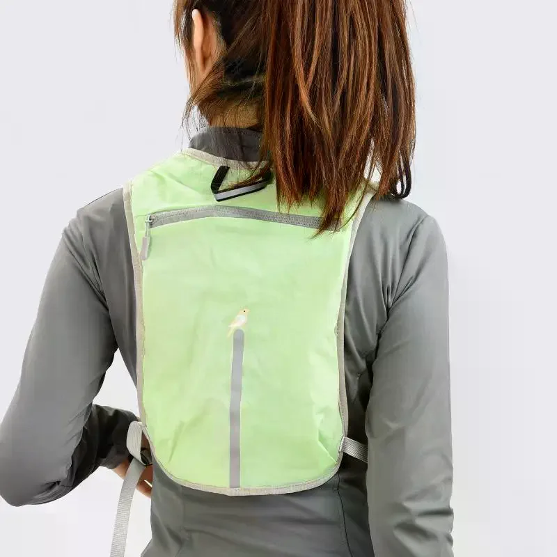 자전거 타기 및 달리기용 가벼운 반사형 수분 보충 조끼, 휴대폰 수납 포켓 포함