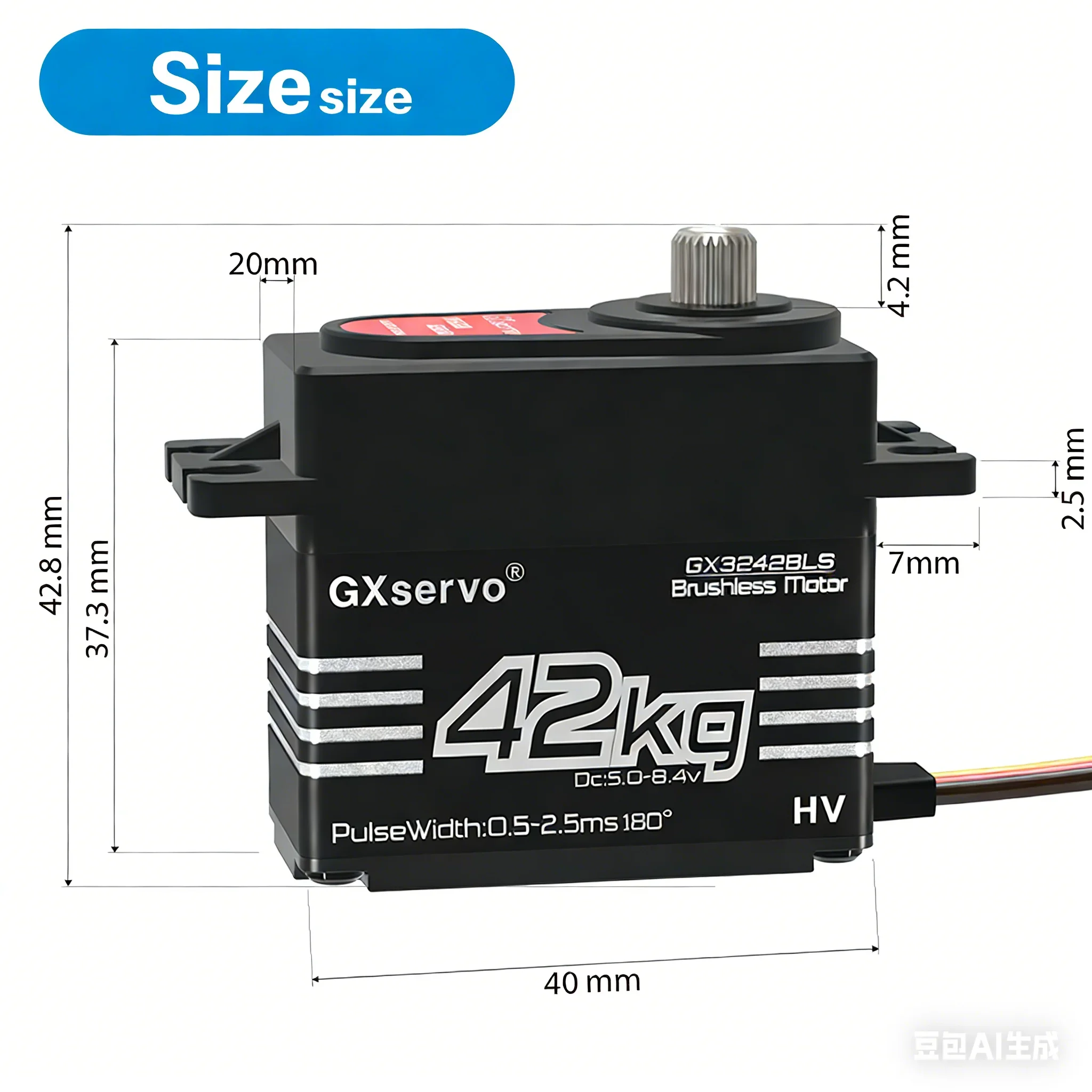 

Цифровой сервопривод GXservo 35KG 40KG 42KG с высоким крутящим моментом, 5.0-7.4В, из сплава, IP67 водонепроницаемый, для 1 применения