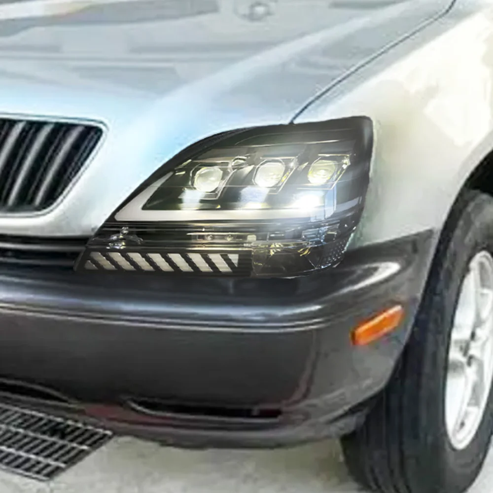 For Lexus RX300 1999-2003 Car Front Lamps Upgrade Flashing Signal Lamp Projector Lens Accessories LED Auto Headlights Assembly